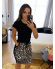 Vestido Animal Print Cinza Manga Curta Hapuk 
