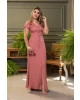 Vestido Longo com Fenda Rosa Queimado Bella Herança
