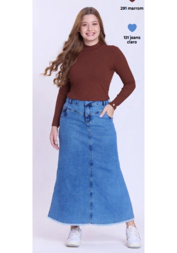 Saia Maitê Em Jeans Claro Hapuk Outono/Inverno 2026