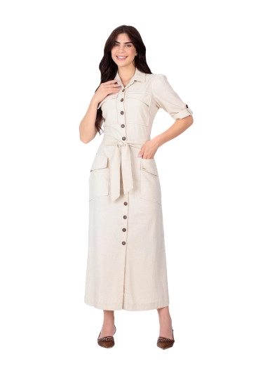 Chemise Pamela Em Viscose E Linho Cru Hapuk Primavera/Verão 2026