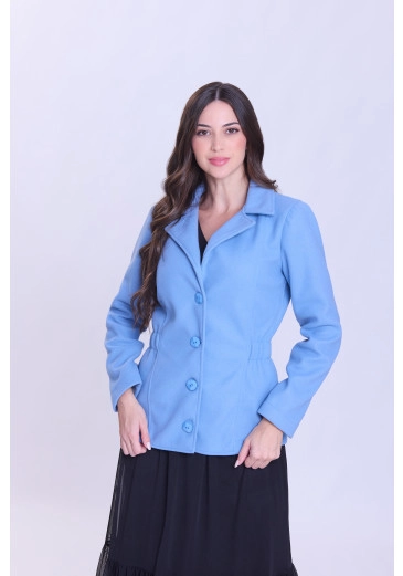 Casaco Carla Em Lã Batida Azul Hapuk Outono/Inverno 2026