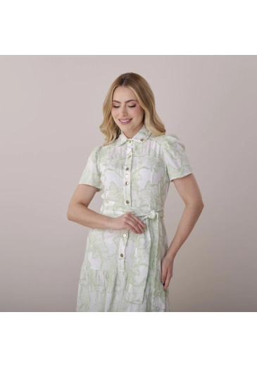 Vestido Ester Em Bordado Verde Tatá Martello Primavera/Verão 2026