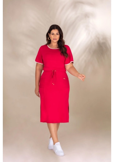 Blusa Plus Size De Malha Lisa Com Nervuras Marsala Hadaza Alto Verão 2024