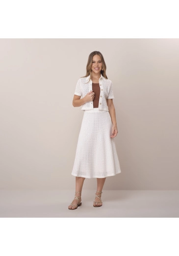 Conjunto Jhenifer Em Crochet Off White Tata Martello  Primavera/Verão 2026