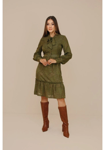 Vestido Jeanne Em Jacquard Verde Nitido Outono/Inverno 2026