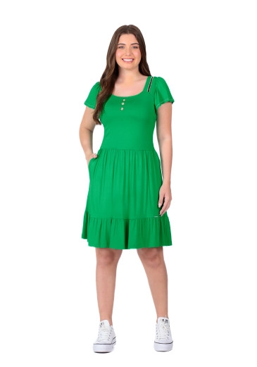 Vestido Paula Em Malha Verde Hapuk Primavera/Verão 2026