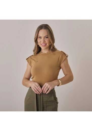 Blusa Lia Em Malha Dream Caramelo Tata Martello Primavera/Verão 2026