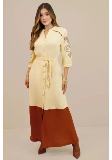 Vestido Roseli Em Viscose Bicolor Nitido Outono/Inverno 2026