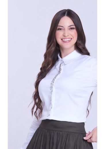 Camisa Gislaine Em Tecido Plano Branca Hapuk Outono/Inverno 2026