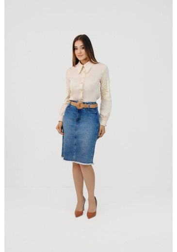 Saia Jaque Em Jeans  Nítido Outono/Inverno 2025