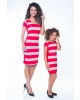 Vestido Hapuk Listrado Vermelho Filha 54133