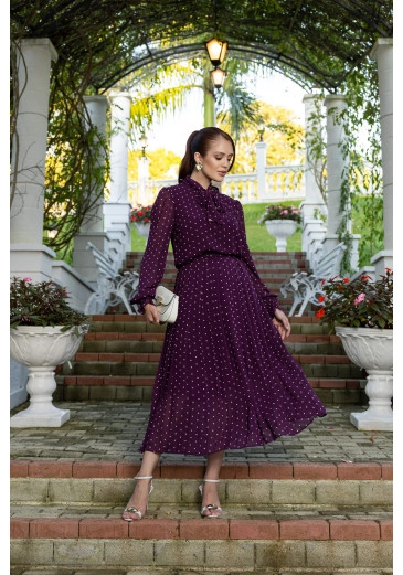 Saia Isis De Bolinha Roxa Jany Pim Outono/Inverno 2026 