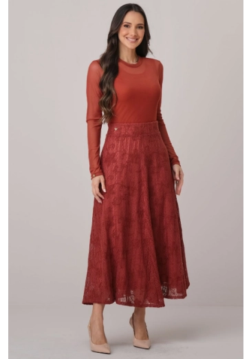 Saia Alana Em Crochet Telha Tata Martello Outono/Inverno 2026