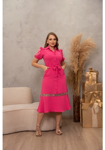 Chemissie Midi Em Air Flow Rosa Kauly Alto Verão 2025