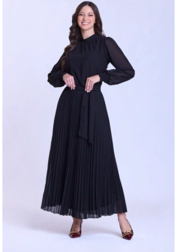 Vestido Liz Em Chiffon Preto Hapuk Outono/Inverno 2026