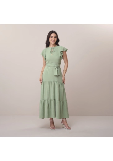 Vestido Sara Em Crepe Corsica Verde Tata Martello Primavera/Verão 2026