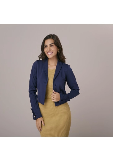 Blazer Debora Em Montaria Premium  Azul Marinho Tata Martello Outono/Inverno 2025