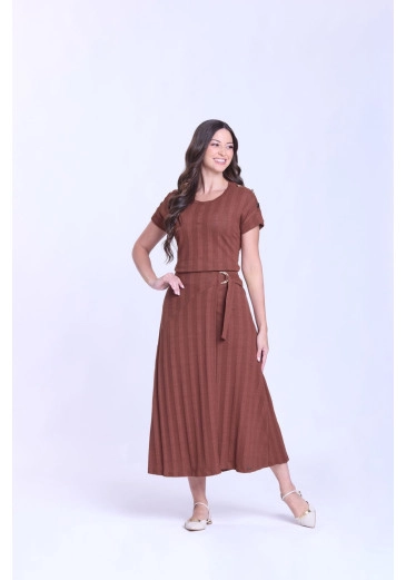 Conjunto Lucia Em Malha Tricot Marrom Hapuk Outono/Inverno 2026