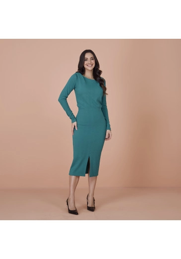 Vestido Joelma Em Malha Massad Verde Tata Martello Outono/Inverno 2024