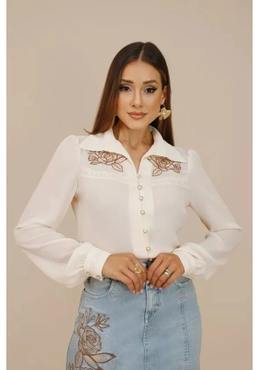 Camisa MI Sonia Em Tecido Leve Nitido Outono/Inverno 2026