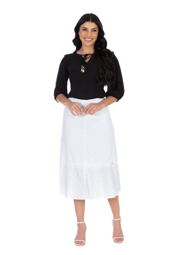 Blusa Giovanna Em Viscose Preta Hapuk Alto Verão 2024
