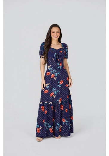 Vestido Kimberly Em Crepe Azul Tata Martello Primavera/Verão 2027