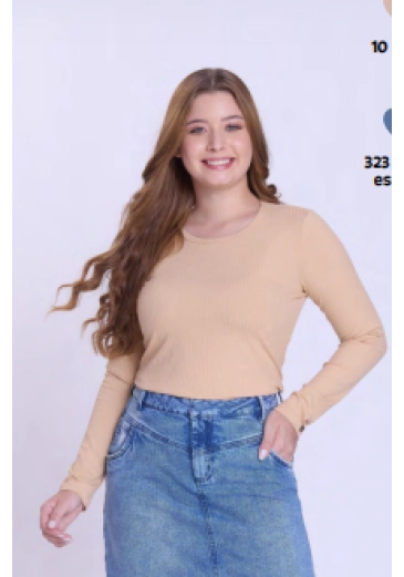 Blusa Adriana Em Malha Canelada Bege Hapuk Outono/Inverno 2026