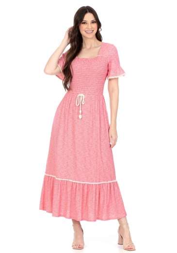 Vestido Olívia Em Malha Rosa Hapuk Primavera/Verão 2024