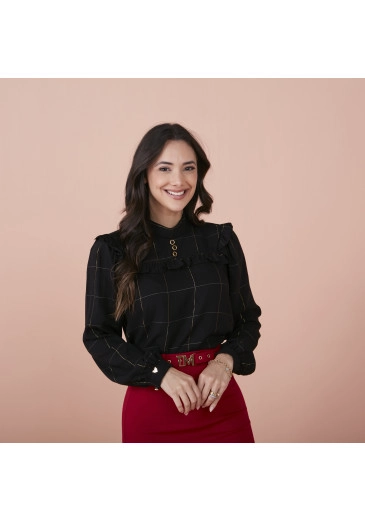 Blusa Tati Em Viscose Lux Preta Tata Martello Outono/Inverno 2024