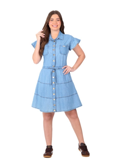 Vestido Ófelia Em Jeans Leve Claro Hapuk Primavera/Verão 2026