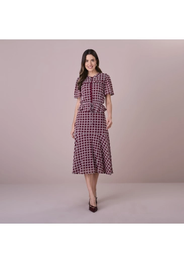 Conjunto Evelyn Em Yorio Bordado Bordo Tatá Martello Outono/Inverno 2025