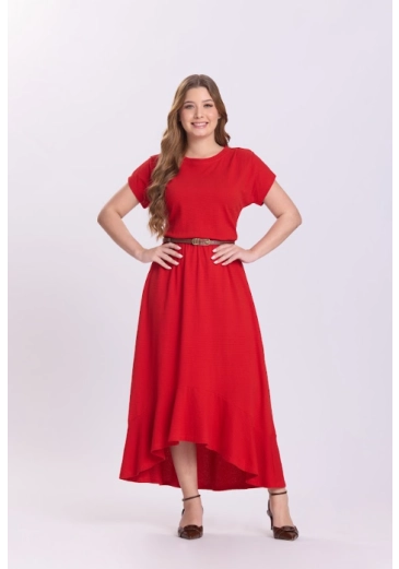 Vestido Hanna Em Malha Vermelho Hapuk Outono/Inverno 2026