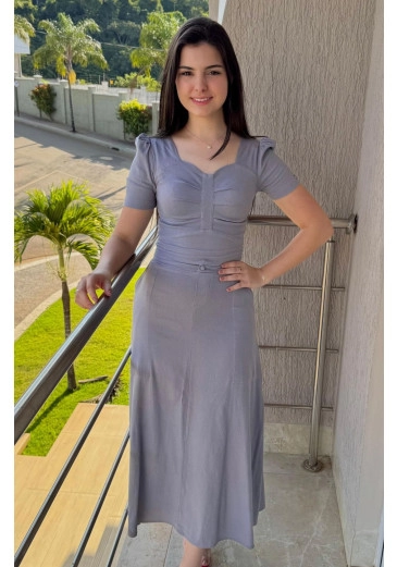 Conjunto Graciela Cinza Maria Amore Outono/Inverno 2025