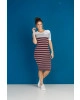 Vestido Tubinho com Listras Marsala Tatá Martello