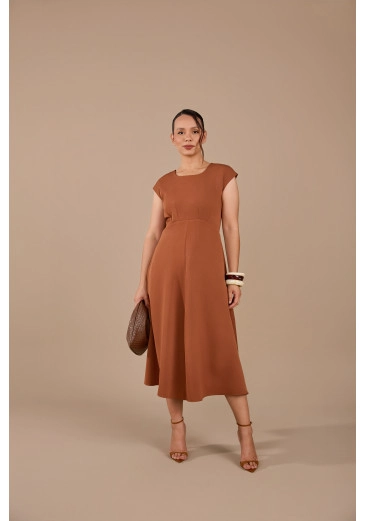 Vestido Mara Em Martine Spandex Marrom Jany Pim Primavera/Verão 2026