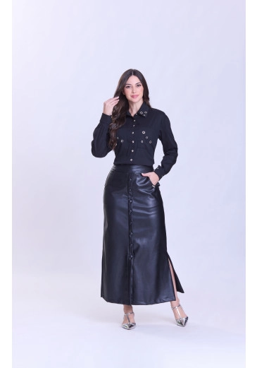 Camisa Kalita Em Tecido Plano Preto Hapuk Outono/Inverno 2026