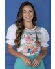 Blusa Manga Princesa Estampa Paris Off Tatá Martello