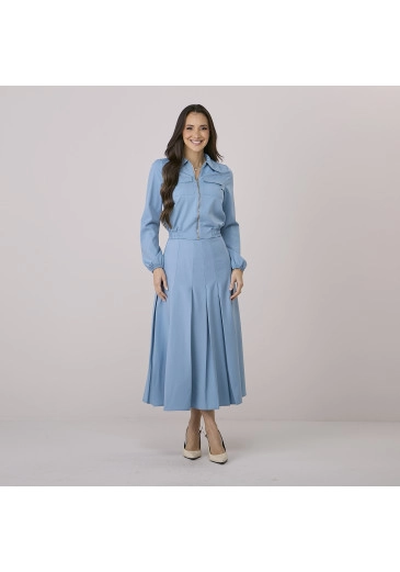 Conjunto Alane Em Alfaiataria Ronca Azul Tata Martello Outono/Inverno 2026