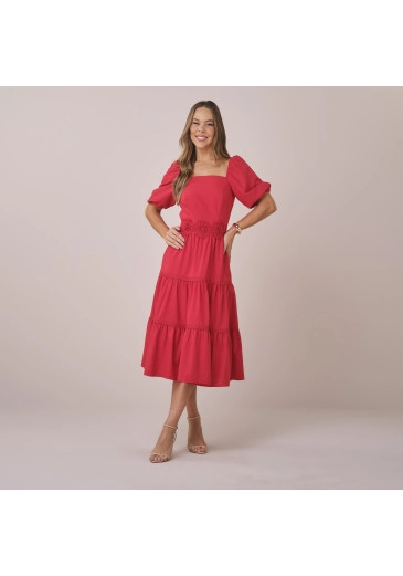 Vestido Natalia Em New Positano Vermelho Tatá Martello  Primavera/Verão 2026