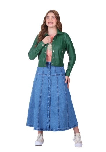 Jaqueta Grace Em Tecido Aspecto De Couro Verde Hapuk Primavera/Verão 2026