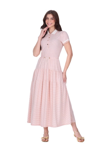 Vestido Lenita Em Malha Listrada Laranja Hapuk Primavera/Verão 2027