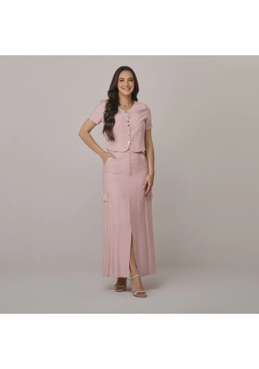 Conjunto Rafaela Em Linen Twill Rose Tata Martello Outono/Inverno 2026