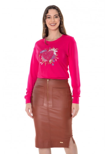 Blusa Rebeca Bordada Pink Hapuk Outono/Inverno 2022