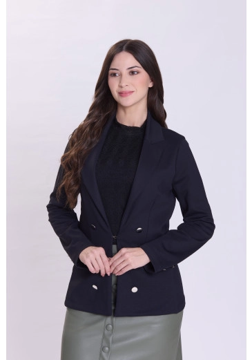 Blazer Emilia Em Malha Estruturada Preto Hapuk Outono/Inverno 2026