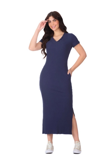Vestido Angela Em Malha Listrada Marrom Claro Hapuk Primavera/Verão 2026
