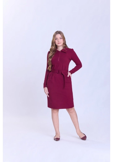 Vestido Olivia Em Malha Bordo Hapuk Outono/Inverno 2026