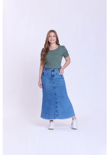 Saia Maitê Em Jeans Claro Hapuk Outono/Inverno 2026