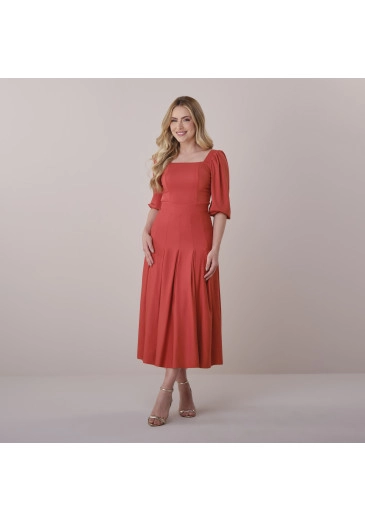 Vestido Naylen Em Rayon Vermelho Tatá Martello Primavera/Verão 2026