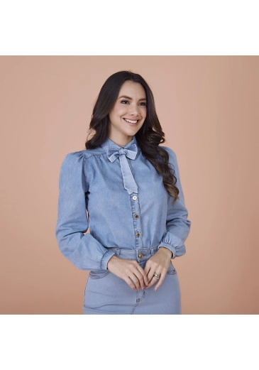 Blusa Fabi Jeans Laço Na Gola Tata Martello Outono/Inverno 2024
