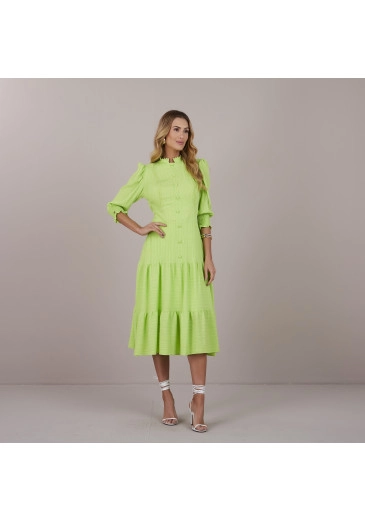 Vestido Marli Em Viscose Versalhes Verde Tatá Martello Primavera/Verão 2025